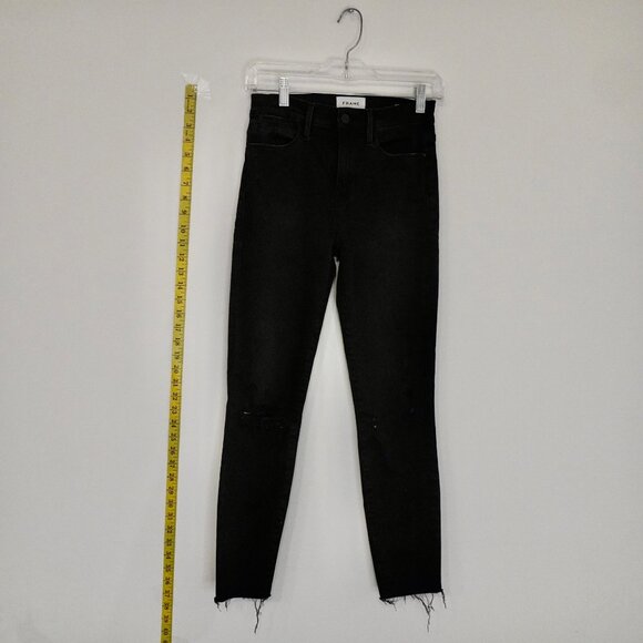 𝅺frame Denim Black skinny jeans size 25 - Picture 2 of 6